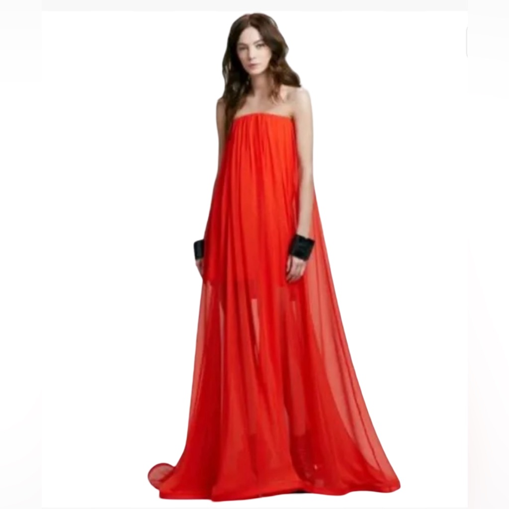 Alexis Silk Evening Gown Evening Dress Orange/Red-Xs Nwt